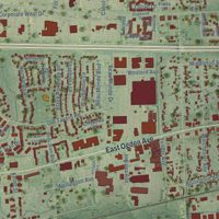 Second close-up of the map of Lisle, Illinois print showing more streets and buildings