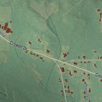 Second close-up of the map of Lisman, Alabama print showing more streets and buildings