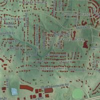 Second close-up of the map of Lithia Springs, Georgia print showing more streets and buildings