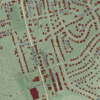 Second close-up of the map of Lititz, Pennsylvania print showing more streets and buildings