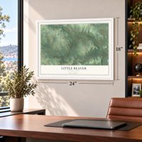 Little Beaver, Pennsylvania map, 18 x 24 inch print in a white frame in a home office