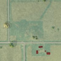 Second close-up of the map of Little Cedar, Iowa print showing more streets and buildings