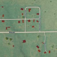 Second close-up of the map of Little City, Oklahoma print showing more streets and buildings