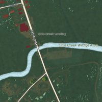 Second close-up of the map of Little Creek, Delaware print showing more streets and buildings