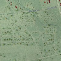 Second close-up of the map of Little Cypress, Texas print showing more streets and buildings