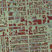 Second close-up of the map of Little Haiti, Florida print showing more streets and buildings