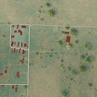 Second close-up of the map of Little Ponderosa, Oklahoma print showing more streets and buildings