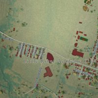 Second close-up of the map of Little River-Academy, Texas print showing more streets and buildings