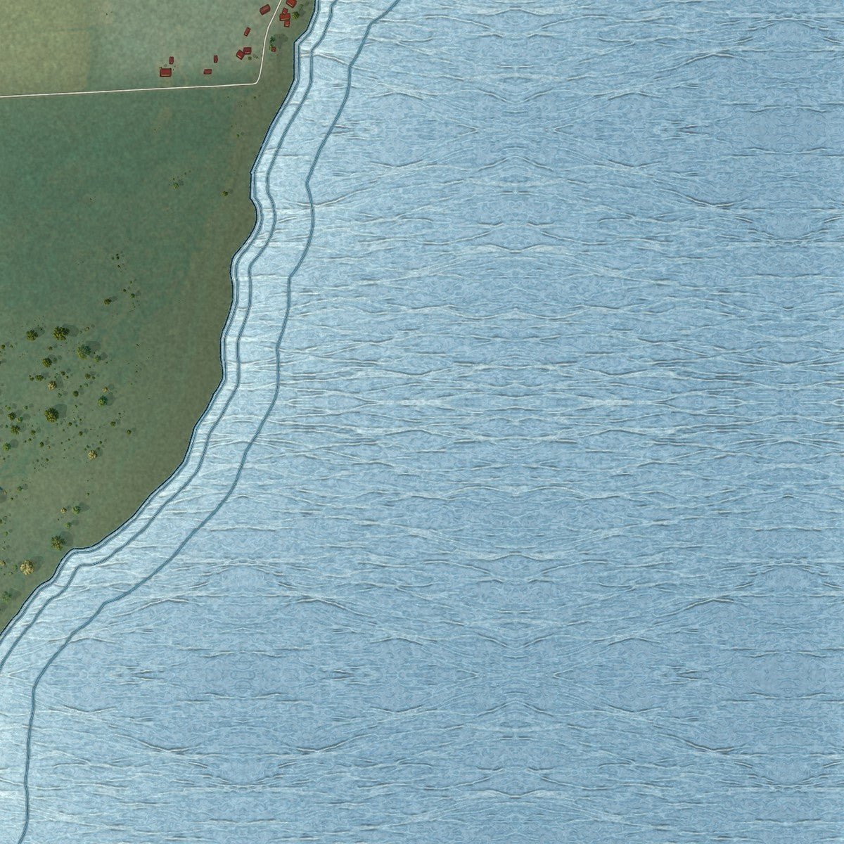 Second close-up of the map of Little Suamico, Wisconsin print showing more streets and buildings