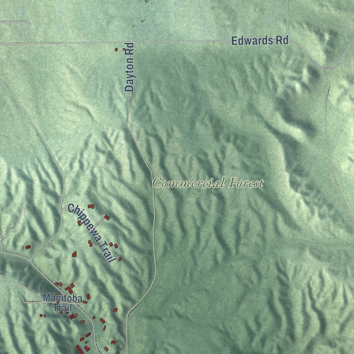 Second close-up of the map of Little Traverse, Michigan print showing more streets and buildings