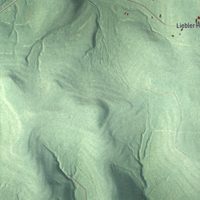 Second close-up of the map of Little Valley, New York print showing more streets and buildings