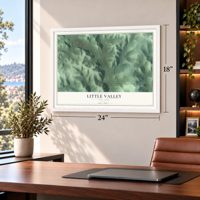 Little Valley, New York map, 18 x 24 inch print in a white frame in a home office