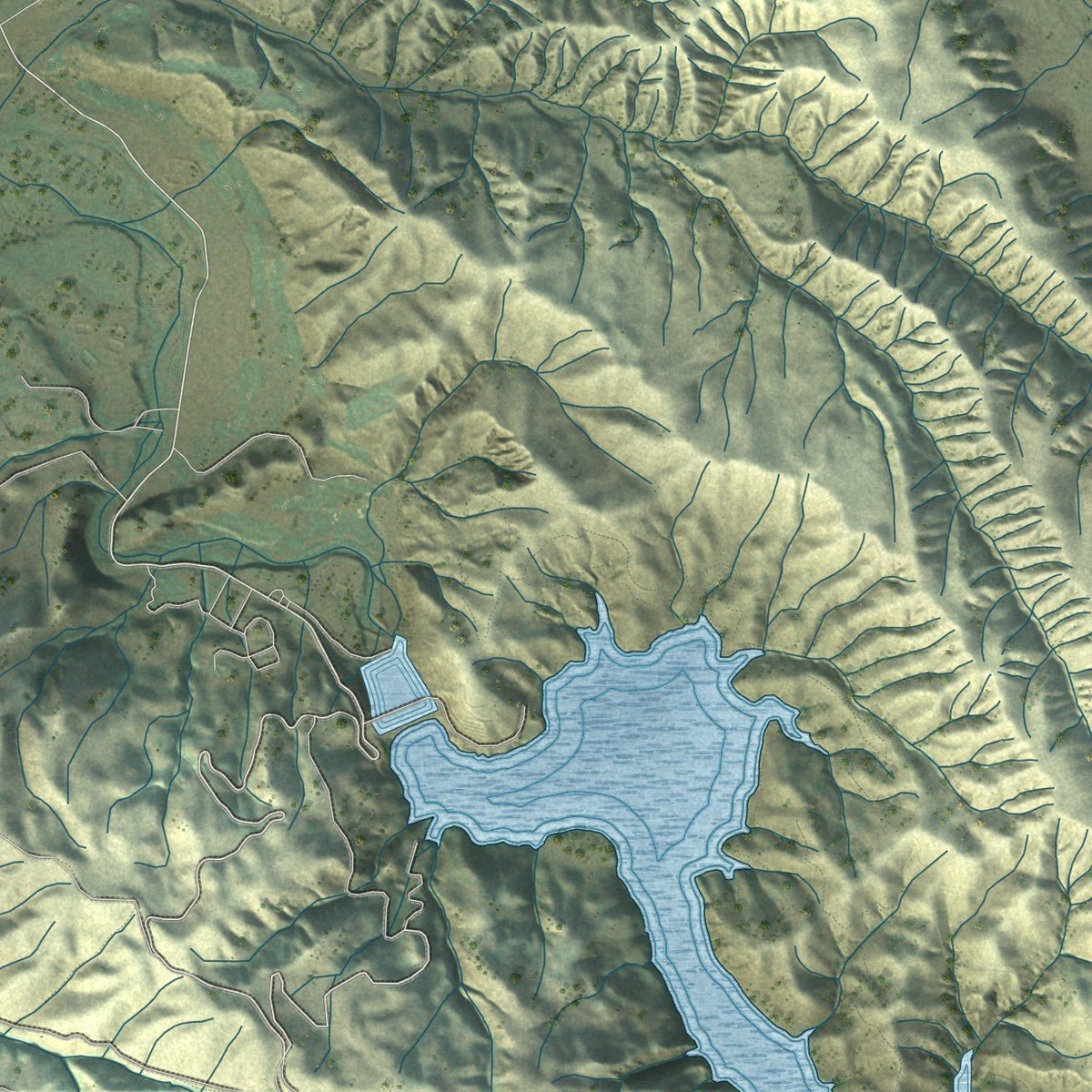 Second close-up of the map of Livermore, California print showing more streets and buildings