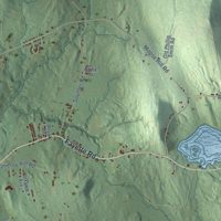 Second close-up of the map of Livermore Falls, Maine print showing more streets and buildings