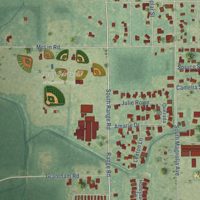 Second close-up of the map of Livingston, Louisiana print showing more streets and buildings