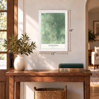 Livingston, Michigan map, 12 x 18 inch print in a white frame in an entryway