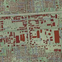 Second close-up of the map of Livonia, Michigan print showing more streets and buildings