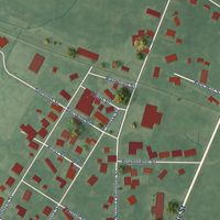 Second close-up of the map of Lizton, Indiana print showing more streets and buildings