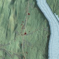 Second close-up of the map of Lloyd, New York print showing more streets and buildings