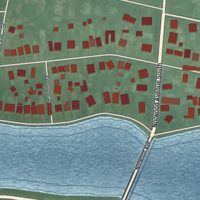 Second close-up of the map of Loch Arbour, New Jersey print showing more streets and buildings