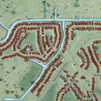 Second close-up of the map of Lochmoor Waterway Estates, Florida print showing more streets and buildings