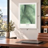 Locke, New York map, 18 x 24 inch print in a white frame in a home office