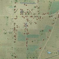 Second close-up of the map of Lockeford, California print showing more streets and buildings
