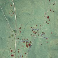 Second close-up of the map of Lockesburg, Arkansas print showing more streets and buildings
