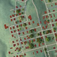 Second close-up of the map of Lockhart, South Carolina print showing more streets and buildings