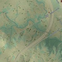 Second close-up of the map of Lockhart, Texas print showing more streets and buildings