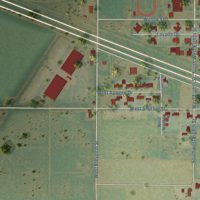Second close-up of the map of Lockney, Texas print showing more streets and buildings