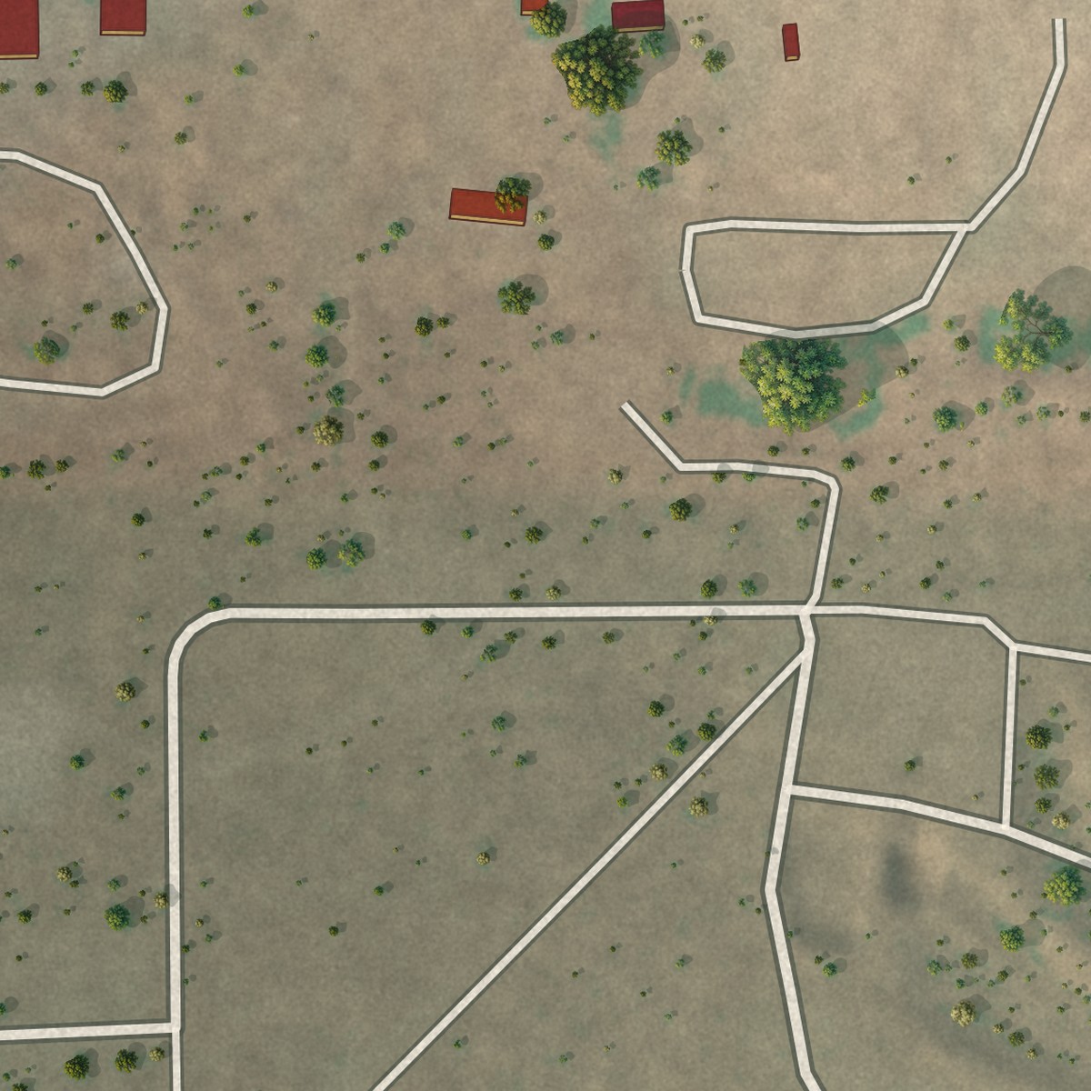 Second close-up of the map of Loco Hills, New Mexico print showing more streets and buildings