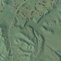 Second close-up of the map of Locust Fork, Alabama print showing more streets and buildings