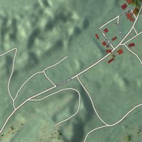 Second close-up of the map of Locust Gap, Pennsylvania print showing more streets and buildings