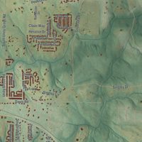 Second close-up of the map of Locust Grove, Georgia print showing more streets and buildings