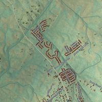 Second close-up of the map of Locust, North Carolina print showing more streets and buildings