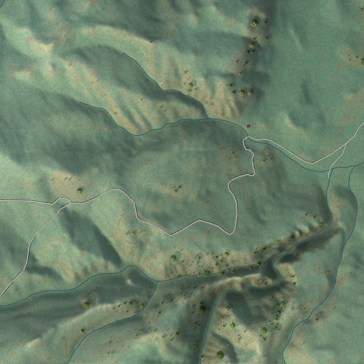 Second close-up of the map of Lodge Pole, Montana print showing more streets and buildings