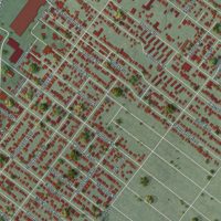 Second close-up of the map of Lodi, New Jersey print showing more streets and buildings