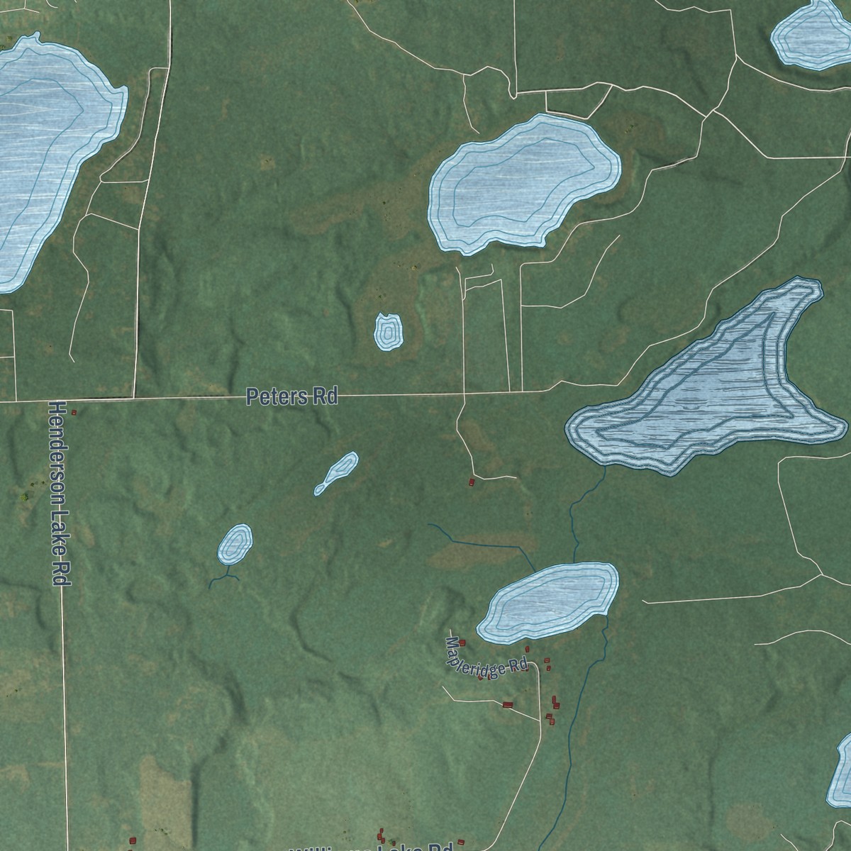 Second close-up of the map of Logan, Ogemaw County, Michigan print showing more streets and buildings