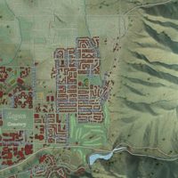 Second close-up of the map of Logan, Utah print showing more streets and buildings