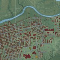 Second close-up of the map of Logansport, Indiana print showing more streets and buildings