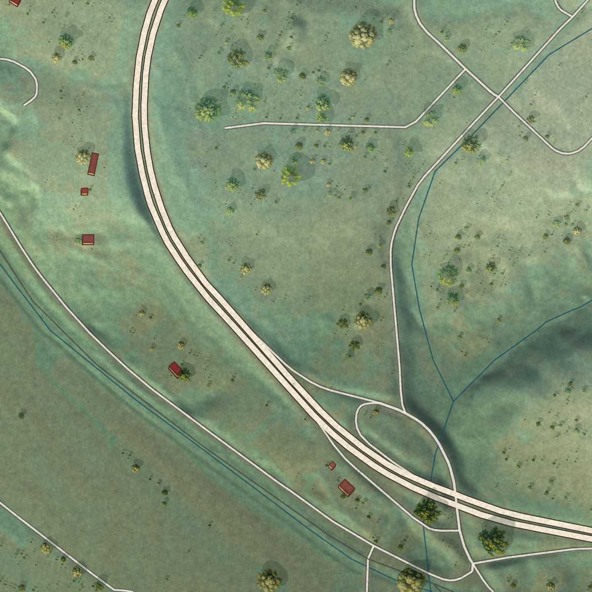 Second close-up of the map of Loleta, California print showing more streets and buildings
