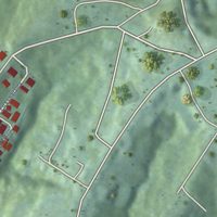Second close-up of the map of Lomas Verdes, Puerto Rico print showing more streets and buildings