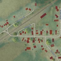 Second close-up of the map of Lomax, Illinois print showing more streets and buildings