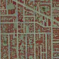 Second close-up of the map of Lomita, California print showing more streets and buildings