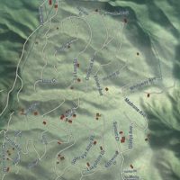 Second close-up of the map of Lompico, California print showing more streets and buildings