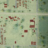Second close-up of the map of Lone Rock, Wisconsin print showing more streets and buildings