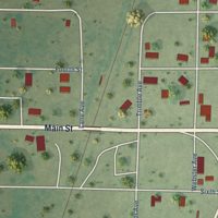 Second close-up of the map of Lone Wolf, Oklahoma print showing more streets and buildings