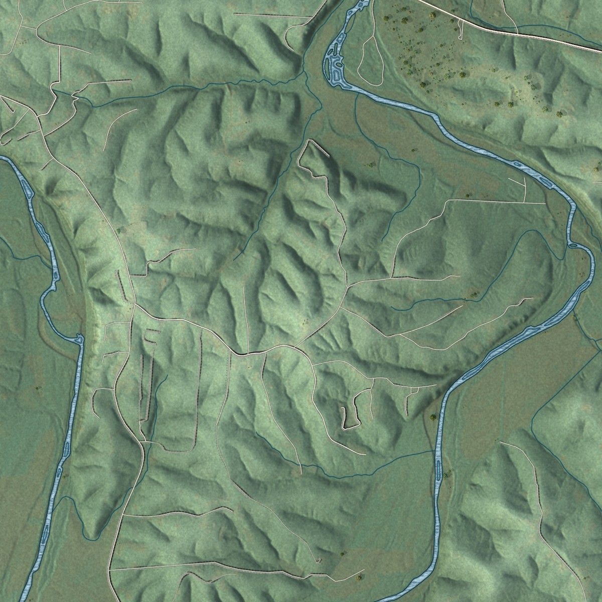 Second close-up of the map of Lonedell, Missouri print showing more streets and buildings