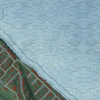 Second close-up of the map of Long Beach, Maryland print showing more streets and buildings